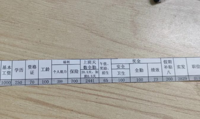 网友们看完张金玲的薪资条后都不敢相信:"这么低的薪资,怎么可能?