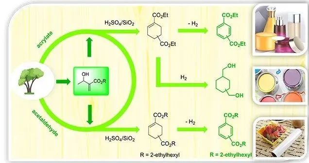 monomers from plant-based acrylate and acetaldehyde