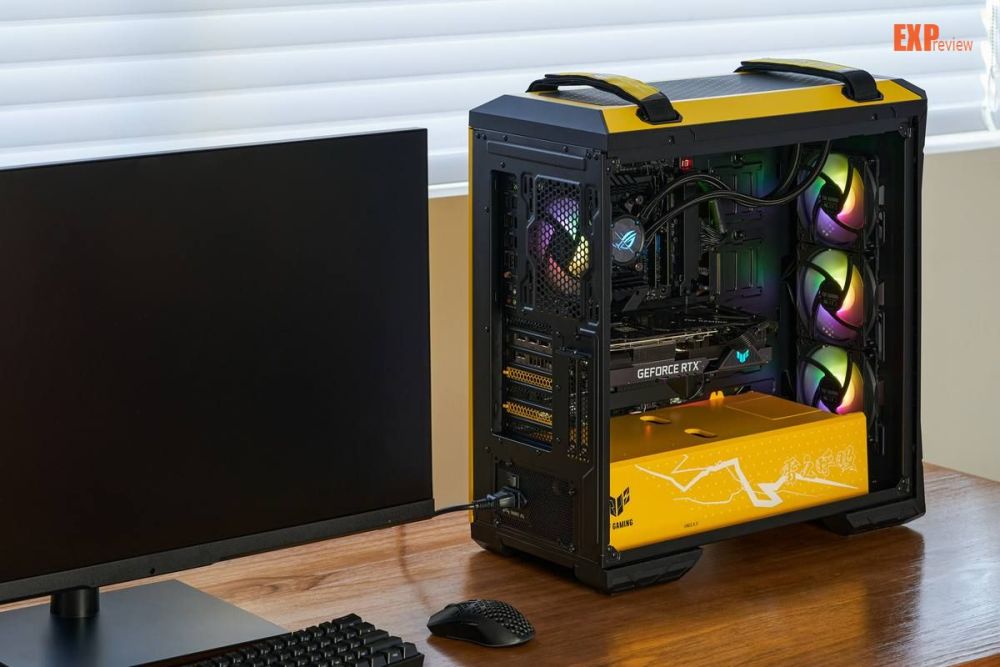 华硕tufgaminggt501鬼灭之刃联名限定版机箱评测霹雳一闪众鬼皆寂