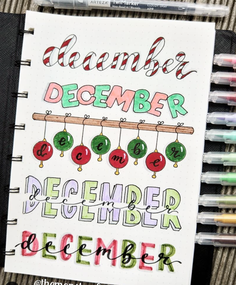 12月手帐素材好看的标题和边框提升手帐颜值