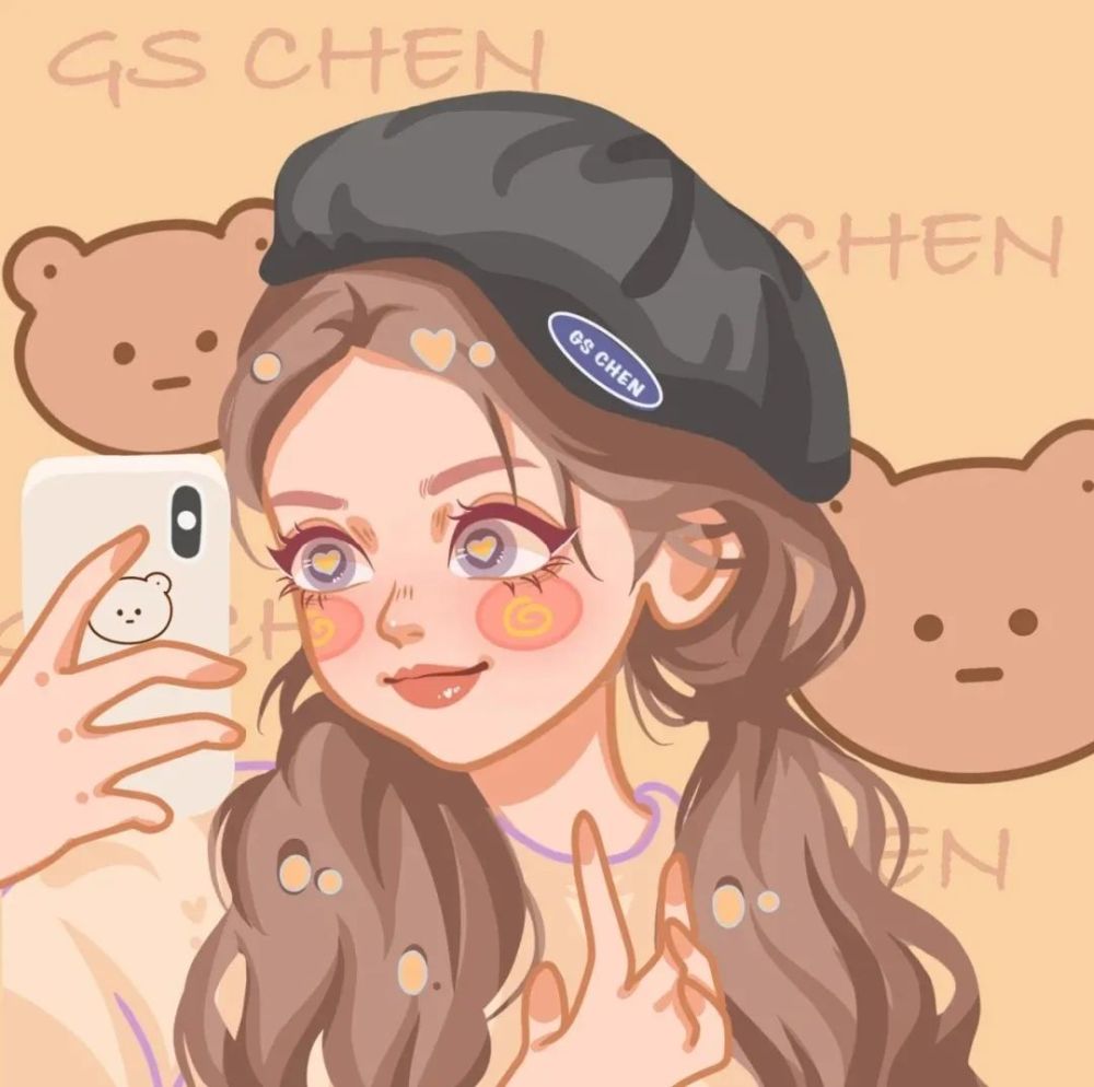头像|可爱卡通女生头像 手绘鸭风fg女生头像 - 鸭风头像线稿 - 实验室