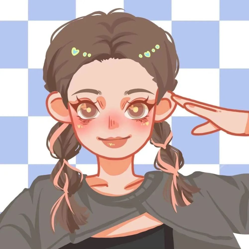 头像|可爱卡通女生头像 手绘鸭风fg女生头像 - 鸭风头像线稿 - 实验室