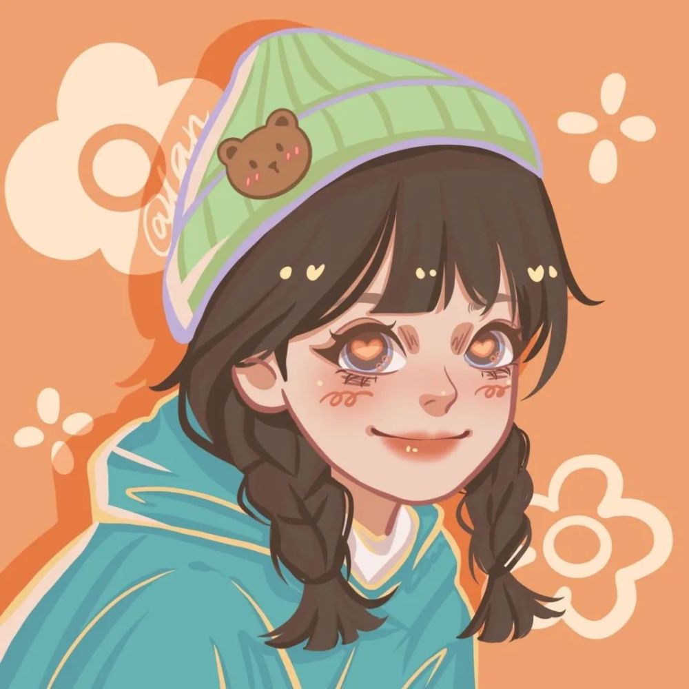 头像|可爱卡通女生头像 手绘鸭风fg女生头像 - 鸭风头像线稿 - 实验室