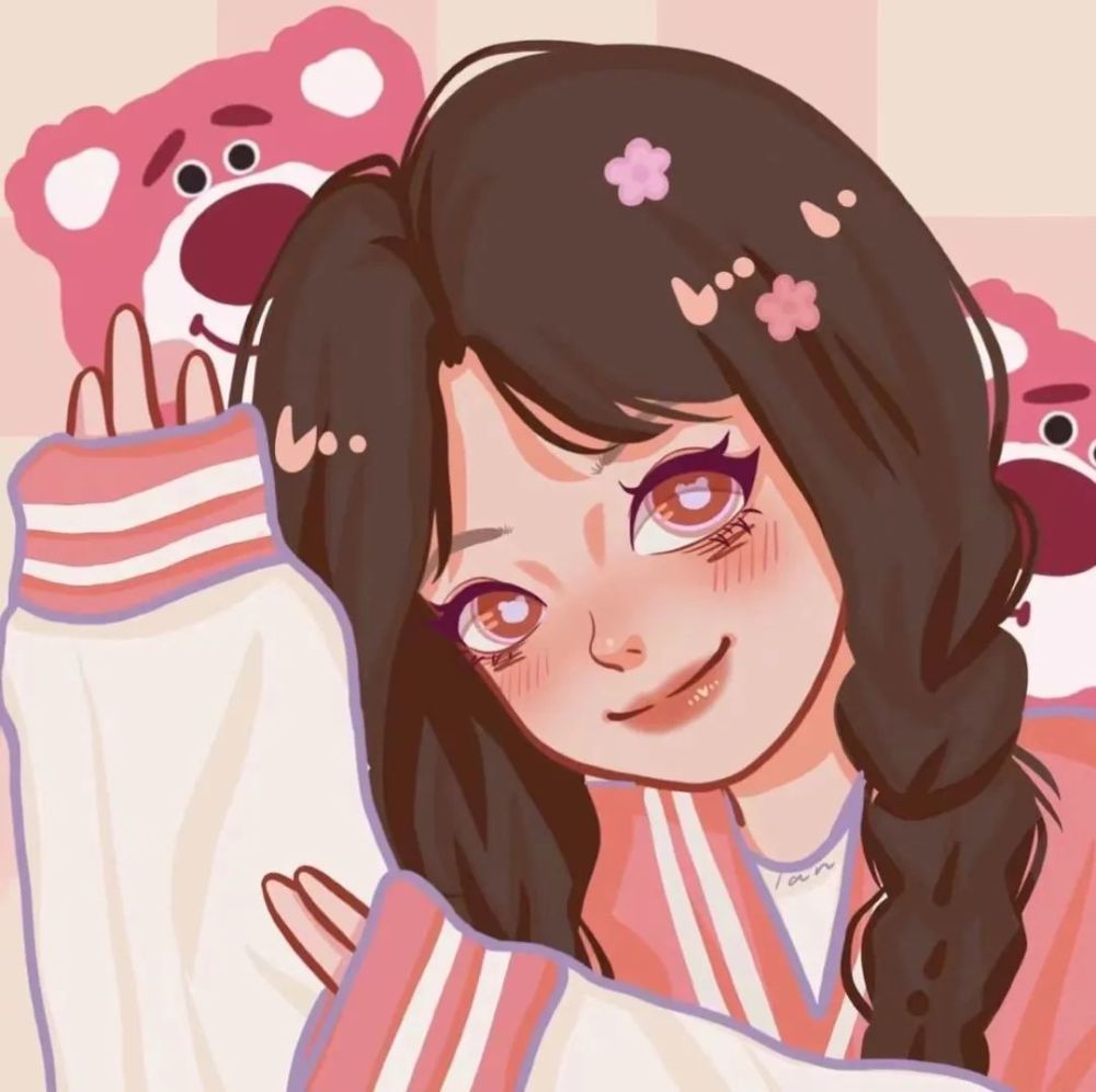 头像|可爱卡通女生头像 手绘鸭风fg女生头像 - 鸭风头像线稿 - 实验室