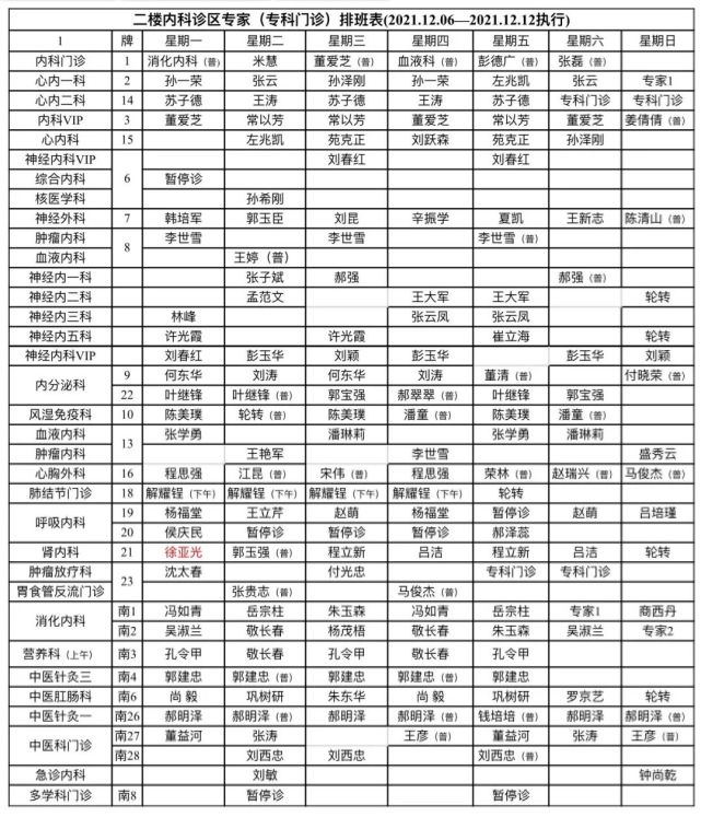 02聊城二院华美院区门诊排班点击图片 放大后更清晰哦 end