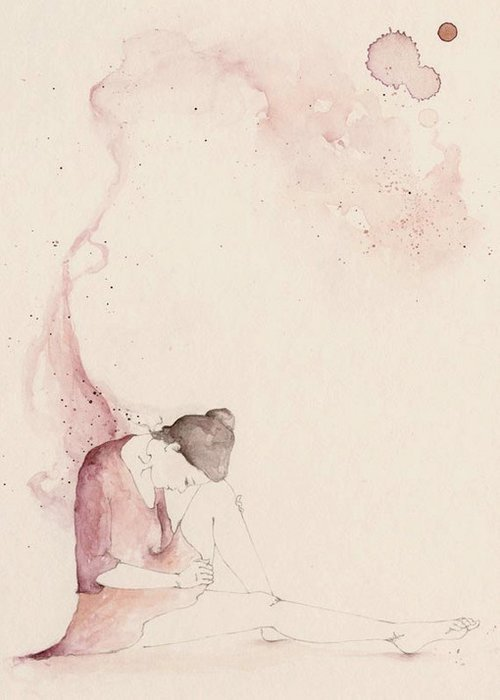 水彩女孩淡淡的忧郁澳大利亚插画家emmaleonard