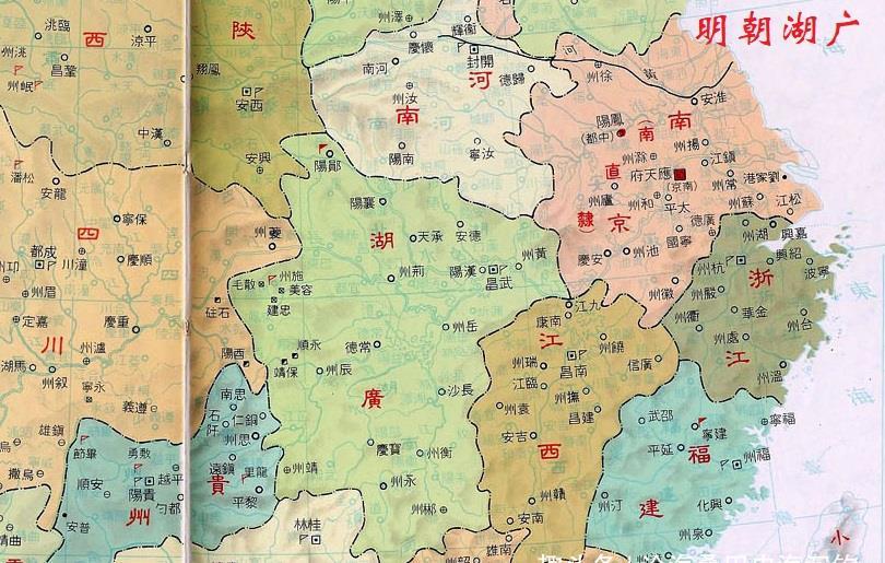 明时期湖南及湖北大部并为"湖广",元朝称湖广行省,明为湖广承宣布政使