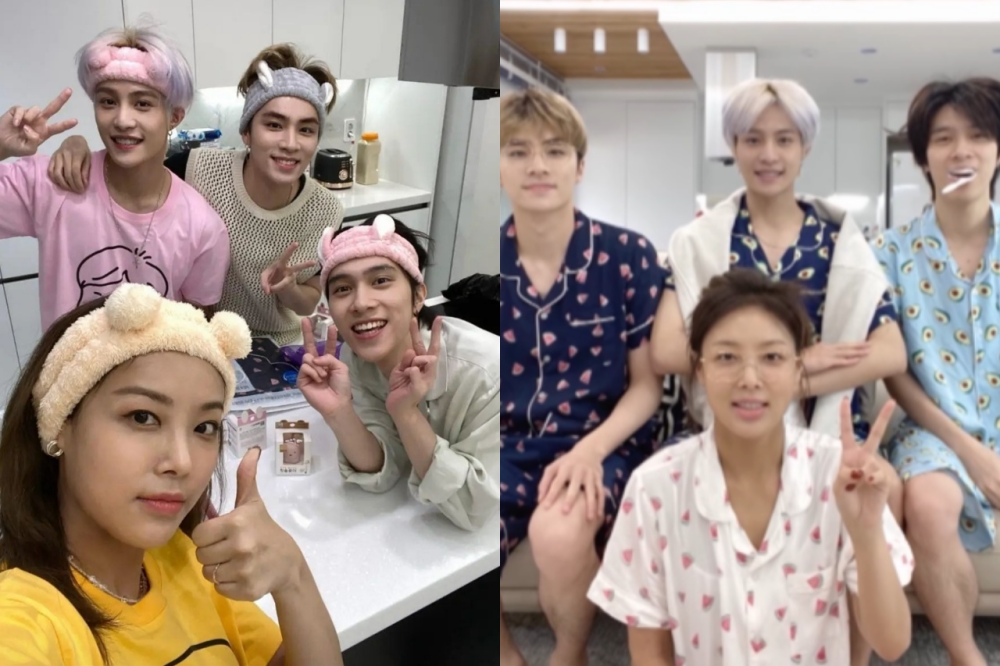 第二天一大早刚起床,姐弟4人又大胆挑战"全素颜全家福",这就是所谓的"