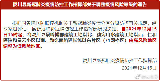 云南陇川发布疫情风险等级调整通告_腾讯新闻
