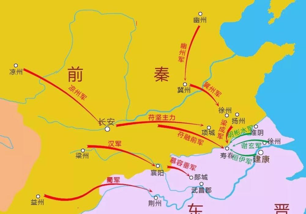 苻坚执意南征在淝水之战中元气大伤谢安一战成名