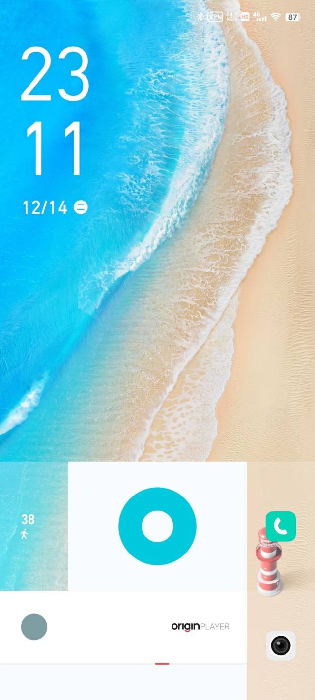当我们点亮屏幕的一刹那,就能够看到originos ocean这