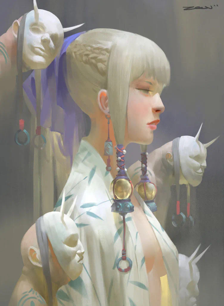 马来西亚人气画师 zeen chin 怪诞人物绘画,他擅长陶泥厚涂,画风古怪