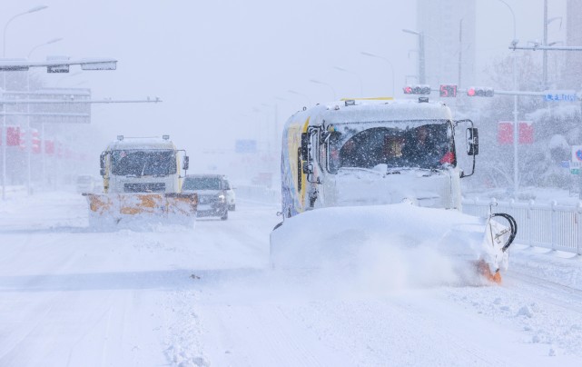 威海雪灾图片