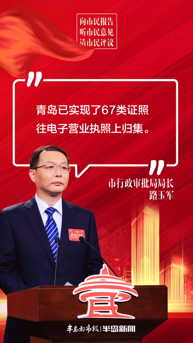 2021"三民"活动|市行政审批局局长路玉军:青岛已实现了67类证照往电子