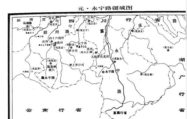 合江,興文等鄰縣相鄰部分地域,並轄筠連州騰川縣飛地(今筠連縣南部)