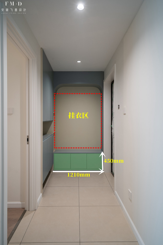 進門一堵牆把玄關櫃安排得如此妥當呈l型功能一步到位