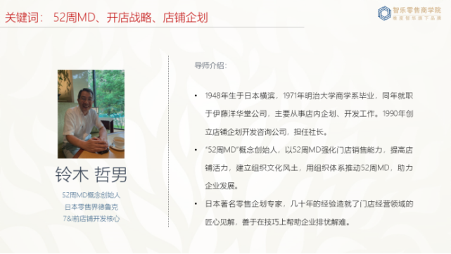 本书作者铃木哲男先生是零售业精细化管理的标志性人物,被誉为"日本的