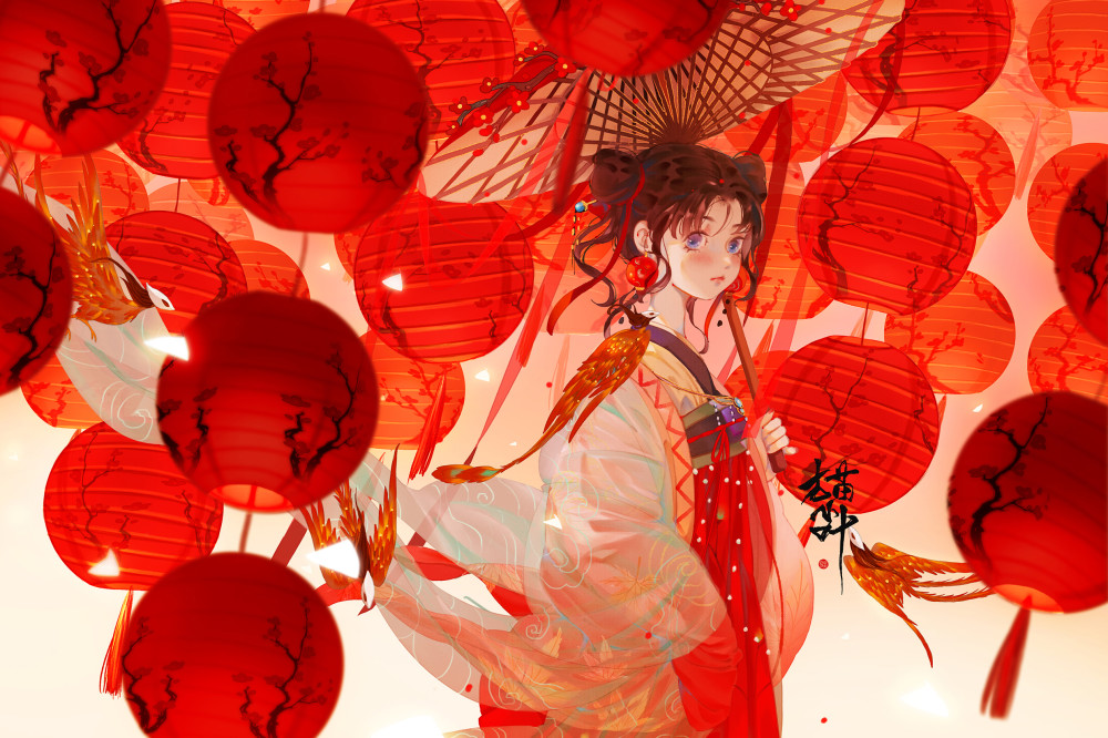 造型漂亮色彩唯美的一组国风古典人物插画作品让人赏心悦目
