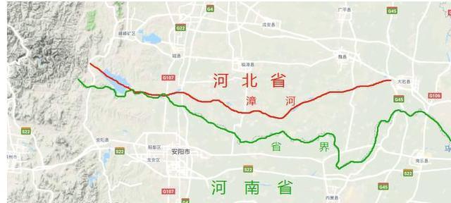 现在的河南和河北的省界并不是严格根据河流而分的,而和界限最近的河