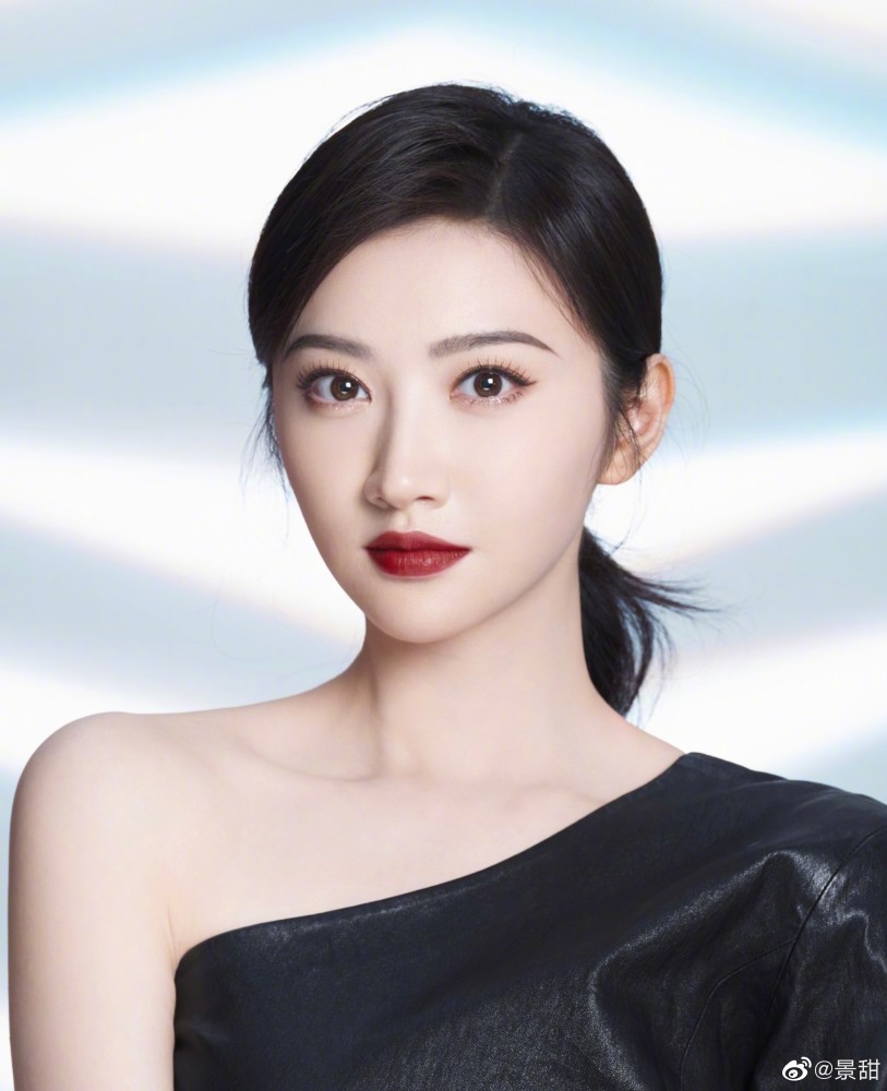 景甜广告大片五官精致红唇娇艳美艳动人