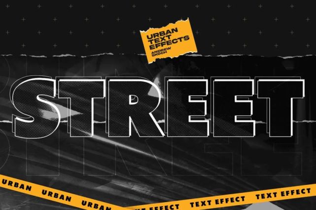 ps素材丨潮流城市风海报标题徽标logo设计ps样式模板素材 urban text