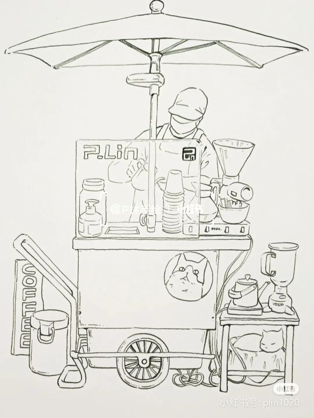 钢笔淡彩|街头小吃更好吃|钢笔淡彩|p林|冬至|手绘|二十四节气