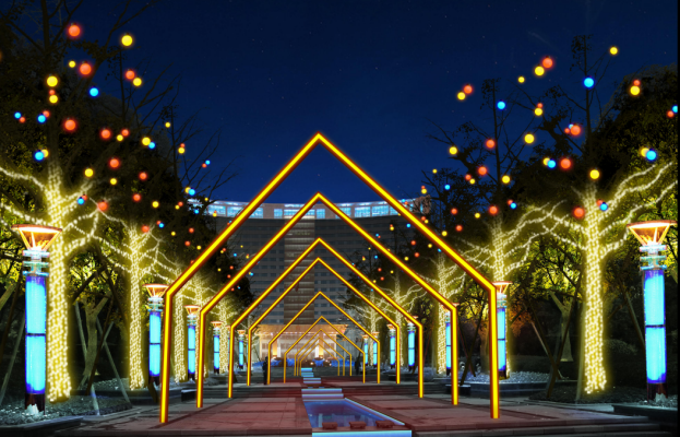 2022年春节临时亮化工程开始施工