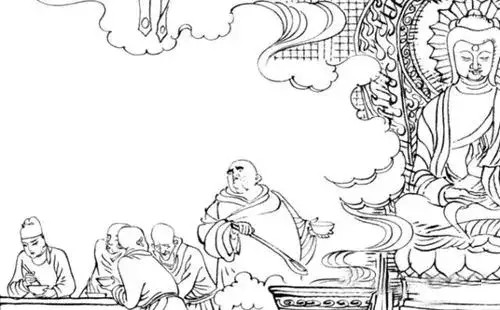 他赶到食堂发现,和尚们都在狼吞虎咽.