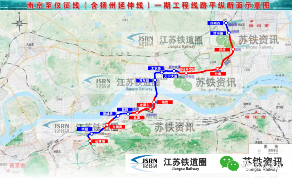 宁扬城际起自南京地铁4号线仙林湖站(含),经南京市栖霞区,南京经济