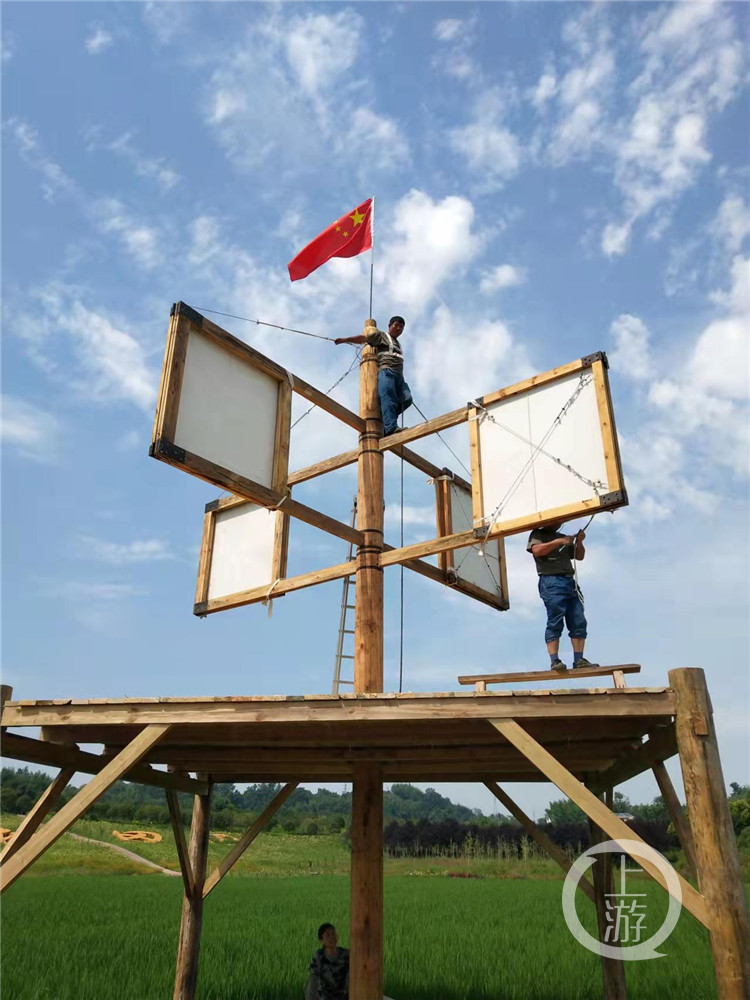 中国立轴式风车世界最早鼓风机七旬翁照着天工开物复原中国古代科技