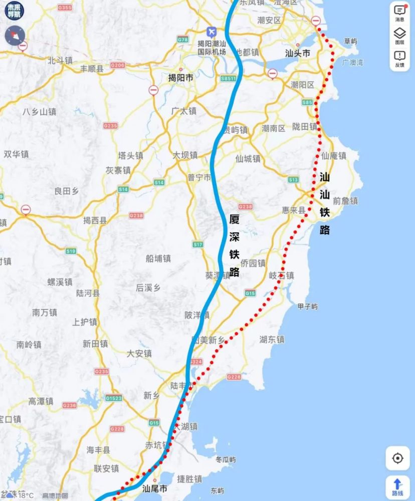 汕汕铁路未来经过潮阳这里