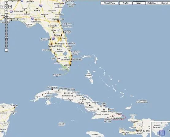 古巴和美国的位置地图图片