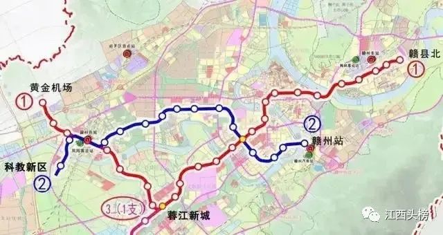 赣州地铁1号线线路图图片