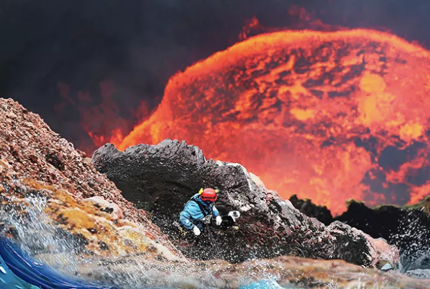 《侣行》第一季第十集:深入瓦努阿图火山口张昕宇冒着酸雨在沸腾的