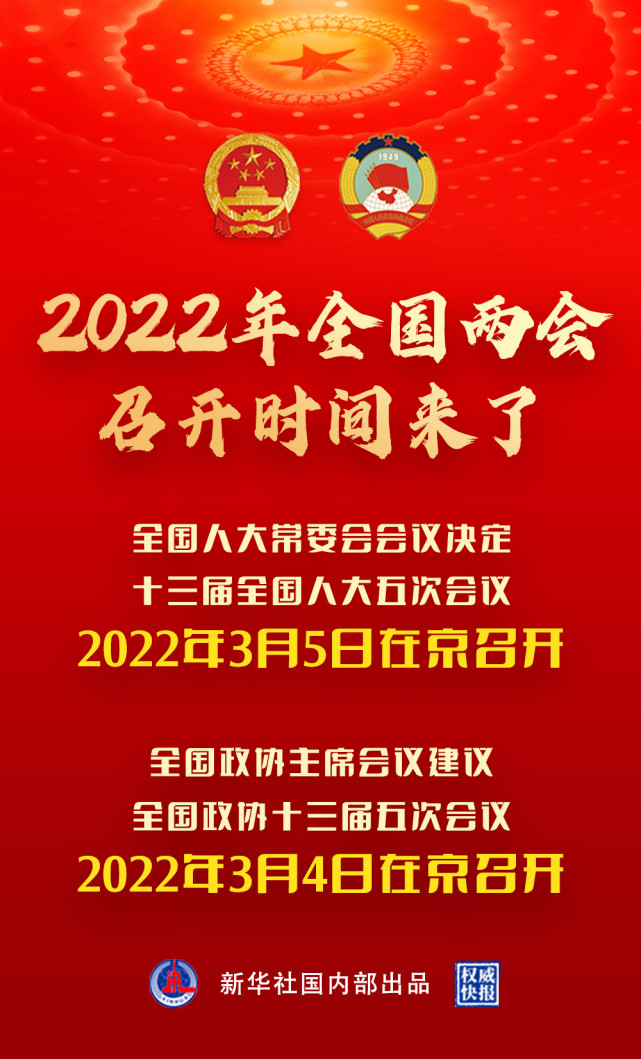 权威快报|2022年全国两会召开时间来了