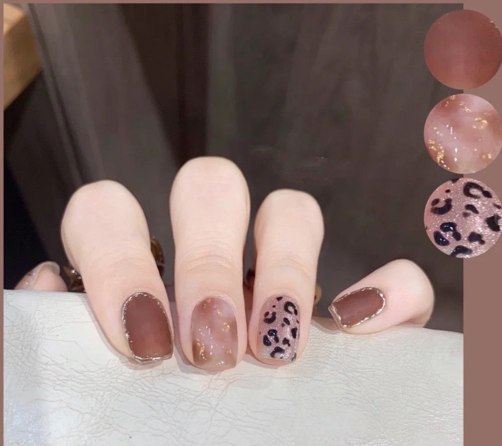 短指甲的妹子一样可以性感和可爱10款豹纹美甲款式一定要试试
