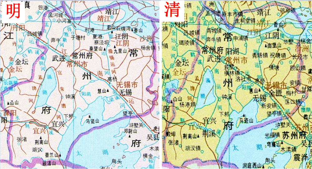 常州府在明清面积未变但清朝却比明朝多了3县且1县到了江北