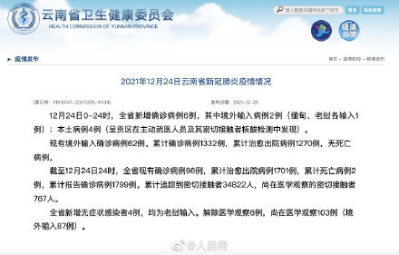 12月24日云南新增本土确诊4例