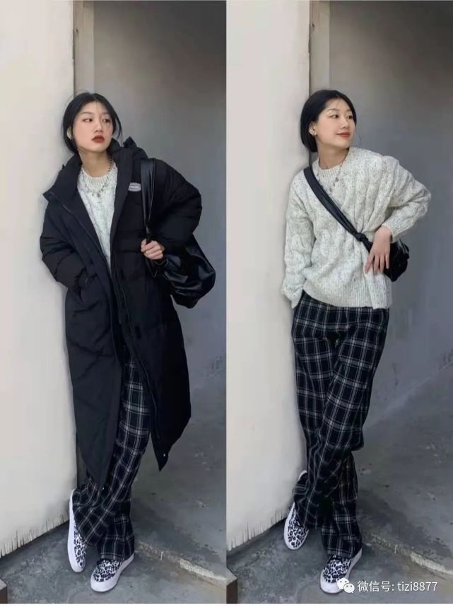 格子阔腿裤搭配什么上衣最好看