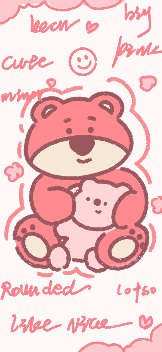 粉色草莓熊壁纸