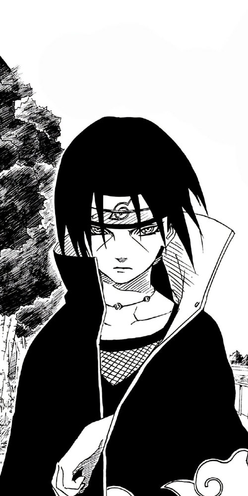 宇智波鼬黑白背景图_腾讯新闻