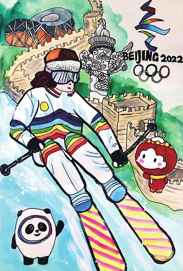 一起向未来共筑冬奥梦小画师们用画笔绘出最美冬奥梦