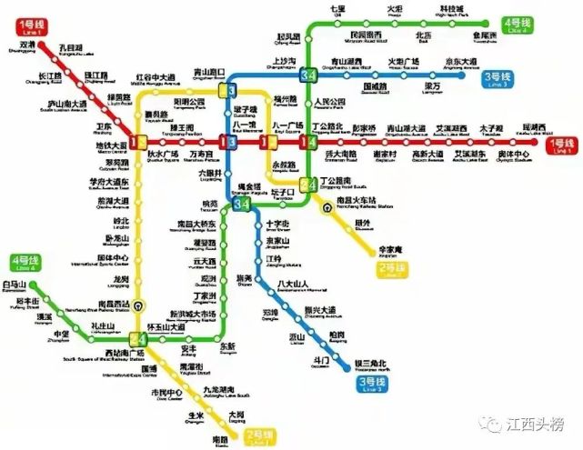 南昌地铁4号线起点为白马山站,终点为鱼尾洲站,串联7大城区,线路全长