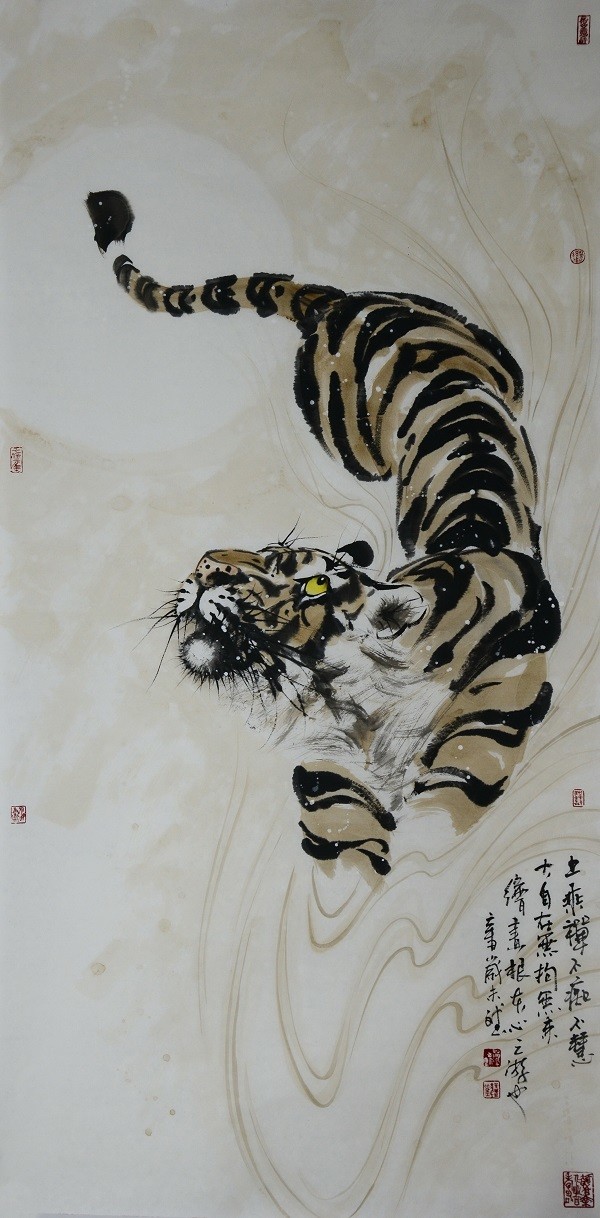 禅福迎春-东北画虎名家葛艳斌2022年迎春虎画展