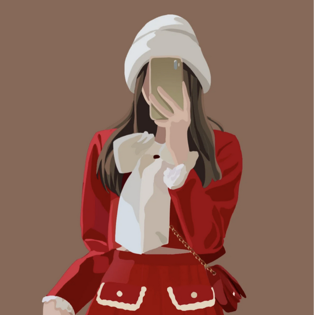 超好看的新年红色系女生头像闺蜜头像插图4