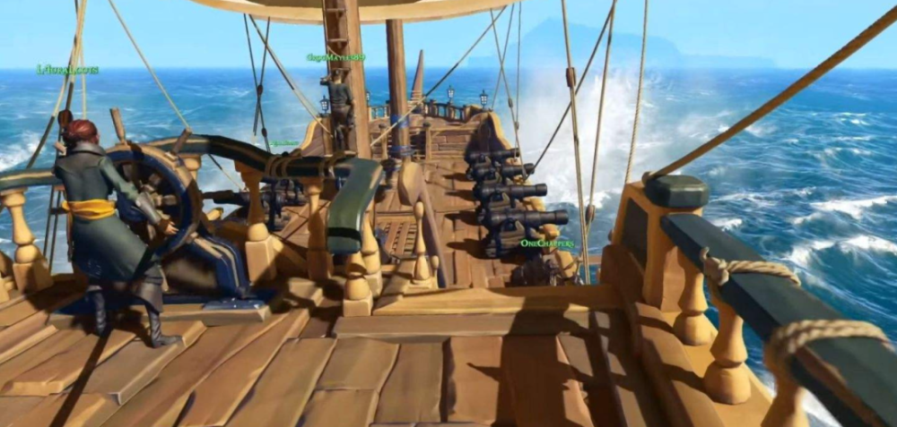 四人队拥有一艘多桅船,就是电影里常见的海盗船形象,双排八门弦炮