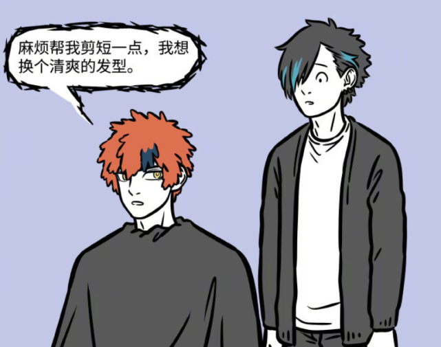 但见这位小哥的发型就还挺有理发师的感觉的,一边一匹瓦遮住眼睛,头发