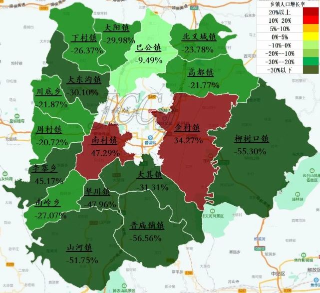 晉城市澤州縣2020年人口普查分鄉鎮數據及解析