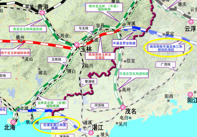 合湛高鐵與岑溪至珠三角樞紐機場段