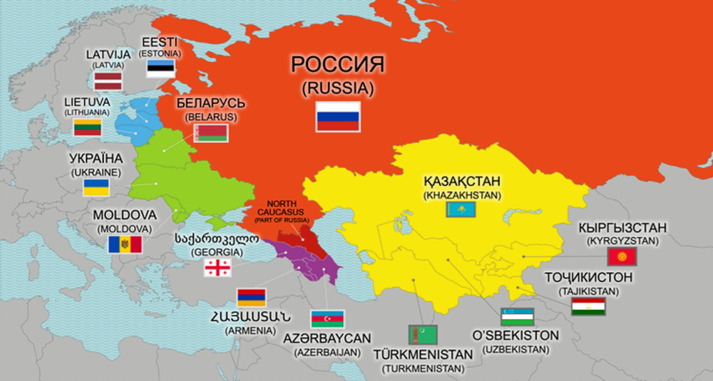苏联解体国家地图图片
